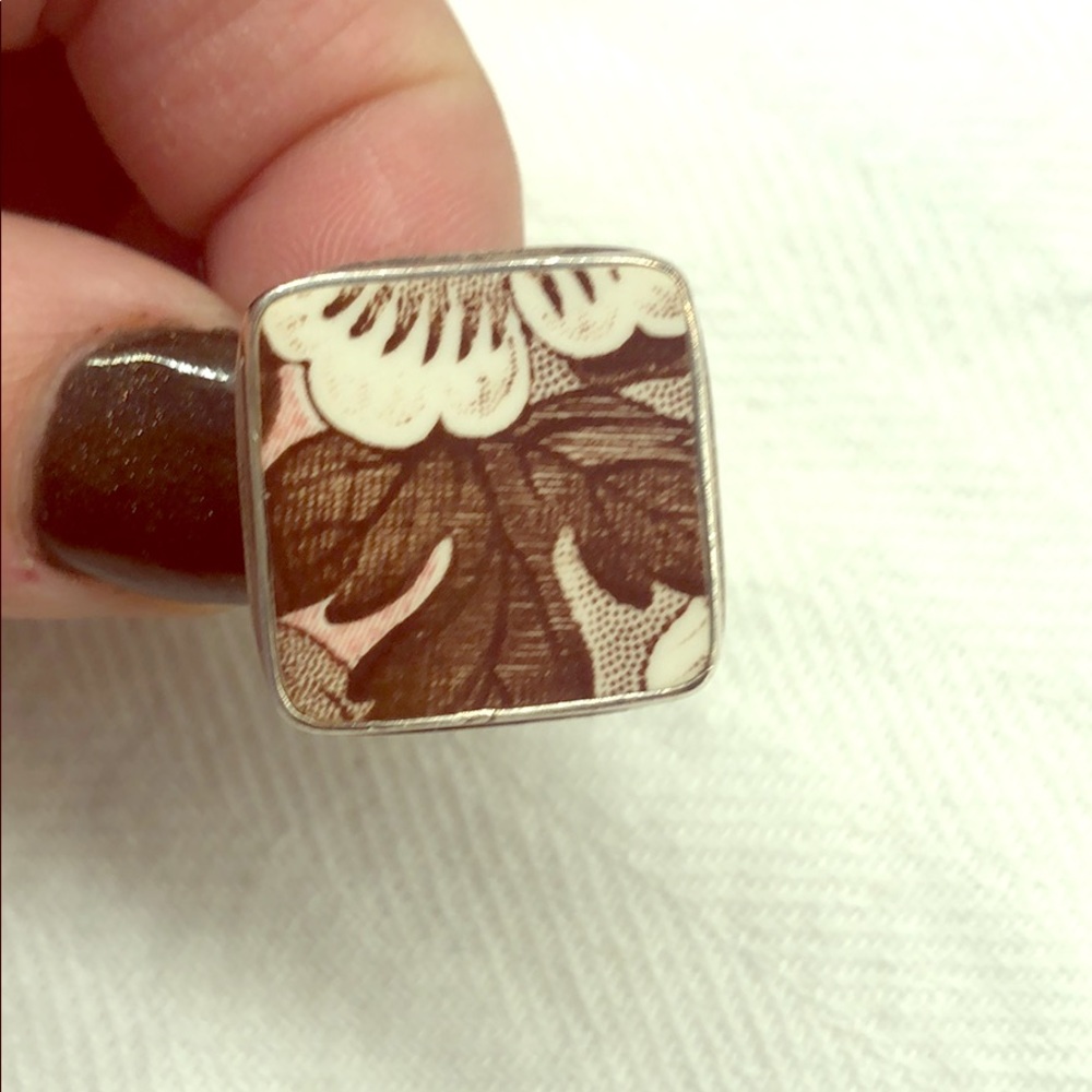 Sterling silver square ring